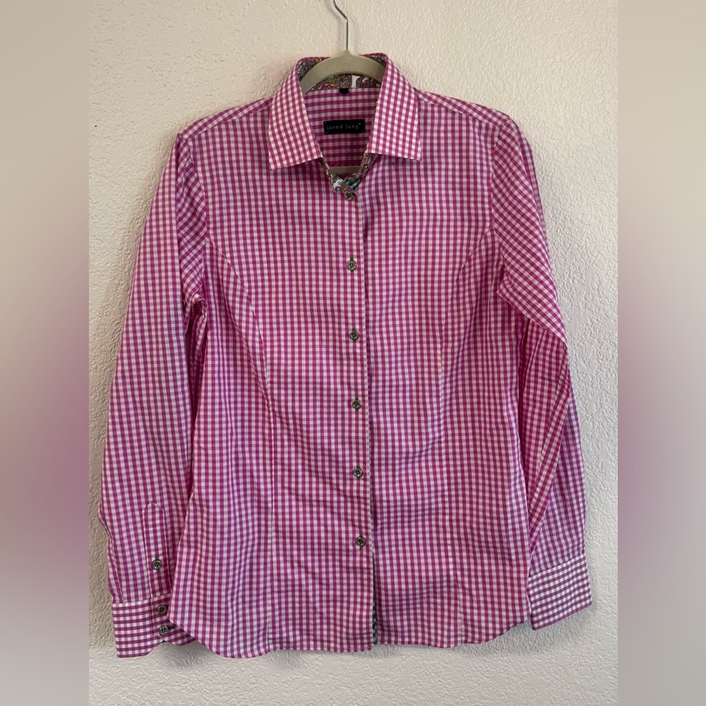Jared Lang large Pink Checkered Men's Shirt
